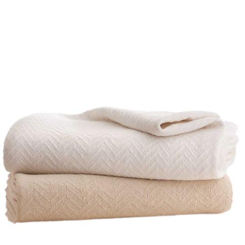 Grand Patrician Blanket, 100% Cotton, King 108x90, Natural